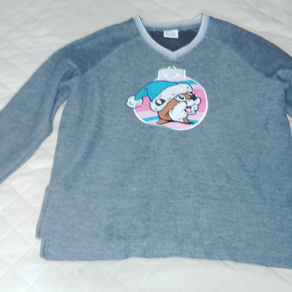 Buc-ees sweatshirt, Christmas design,grey,XS